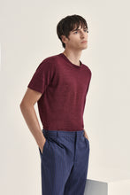 Carica l&#39;immagine nel visualizzatore di Gallery, T-Shirt knitted in lino cotone delavata realizzata in lino jeans
